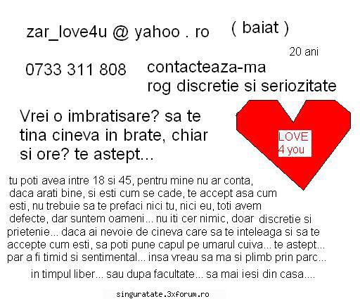 cautare partenera tanar, singur, timid, mojic, ani, sarac, pervers, depravat, sau orice fi, cautare